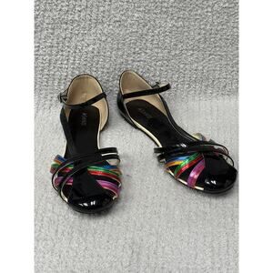 Ashro Women's Black Multicolor Patent Sandals Size 10 #57538
